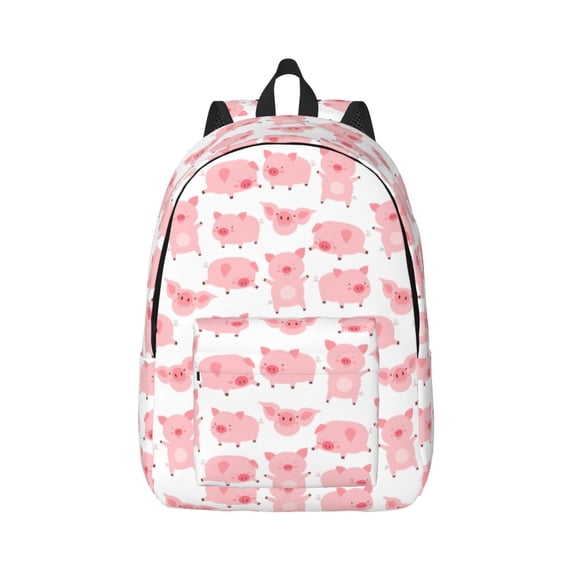 Naloa Canvas Backpack for Men Women Kawaii Pigs Print Rucksack Casual Travel Daypack Large and Small Durable College Tote Satchel Bookbag for Teens