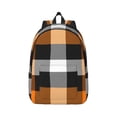 thumbnail image 1 of Naloa Canvas Backpack for Men Women Orange Plaid Print Rucksack Casual Travel Daypack Large and Small Durable College Tote Satchel Bookbag for Teens, 1 of 8