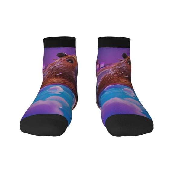 Naloa Capybara Bathtub Fun Ankle Socks for Women Non Slip Socks No Show Socks Classic Low Cut Casual Socks Casual Socks