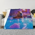 thumbnail image 1 of Naloa Capybara Bathtub Fun Flannel Fleece Throw Blanket for Bed Couch, Thick Blanket - All Seasons Suitable for Women, Men and Kids-40"x30", 1 of 6