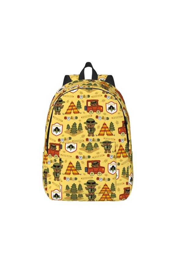 Car Tent Trees Canvas Backpack for Men Women Rucksack Casual Travel Daypack College Tote Satchel Bookbag for Teens-Medium