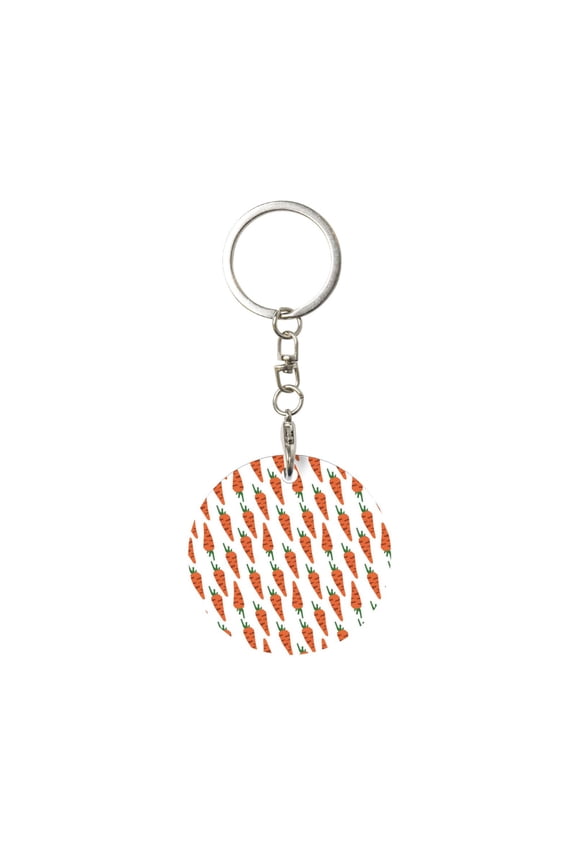 Naloa Carrot Print Round Keychain Keychain Key Ring, Key Tag, Key Chain Bulk for Gift Accessories (Round)