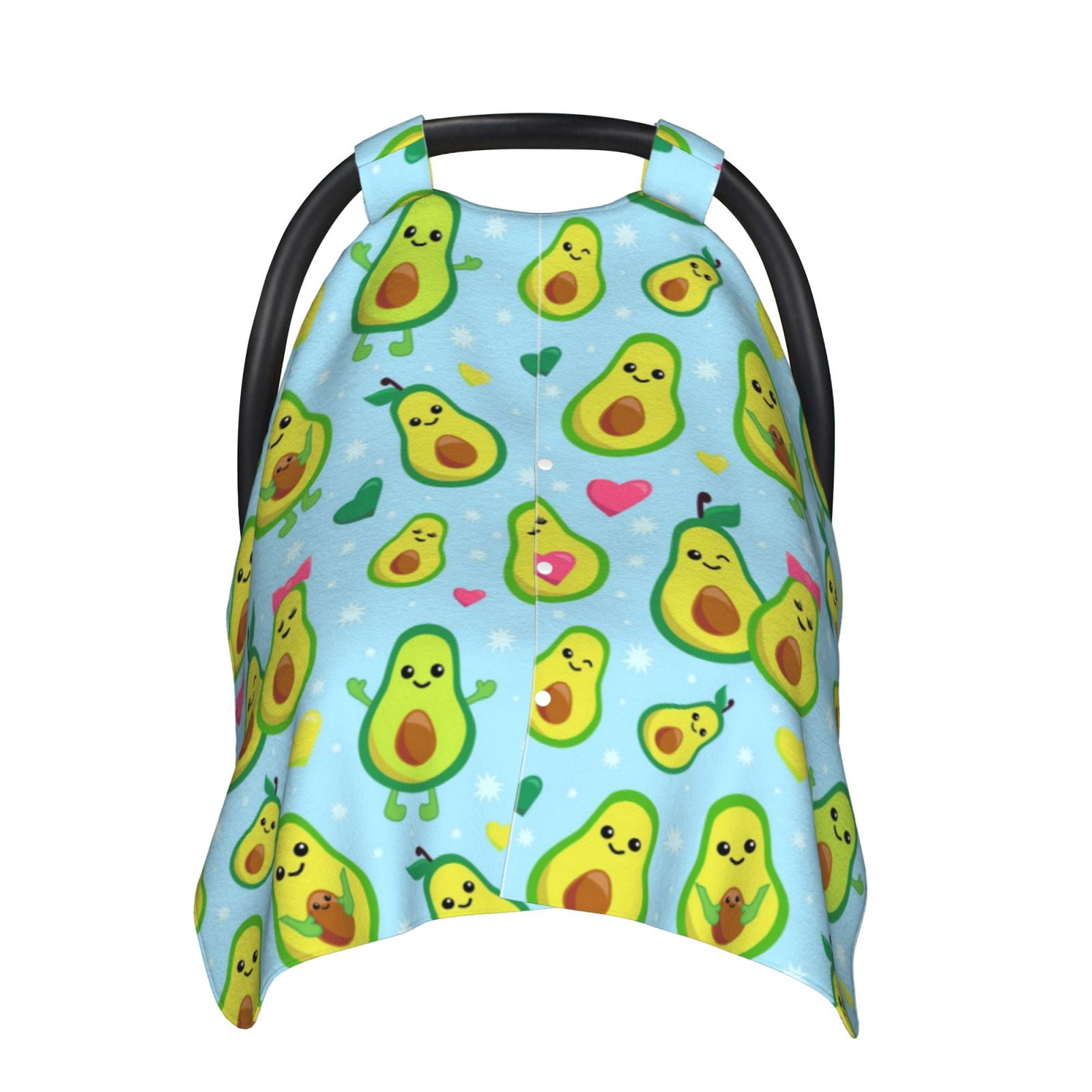 Naloa Cartoon Avocado Baby Car Seat Cover, Breathable Baby Carrier Cover, Multiuse Baby Carrier Cover & Nursing Breastfeeding Cover