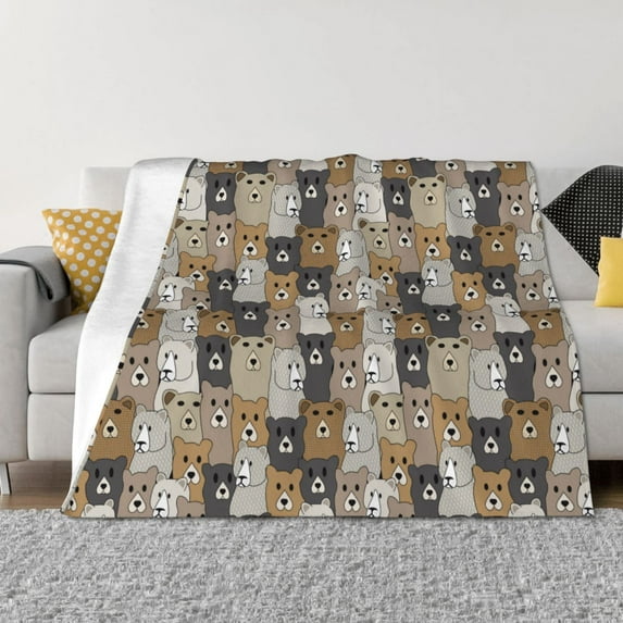 Naloa Cartoon Bear Flannel Blankets - Thick and Warm Blanket for Winter, Soft Fuzzy Plush King Blanket for All Seasons40"x30"
