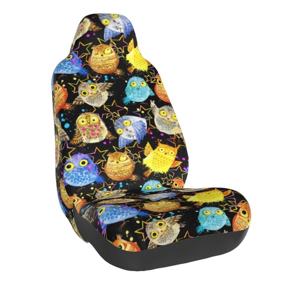 Naloa Cartoon Bird Owl Car Seat Covers Universal Front Seat Coves for Car Accessories ,Padded Car Covers for Automotive, SUV, Truck, and Van