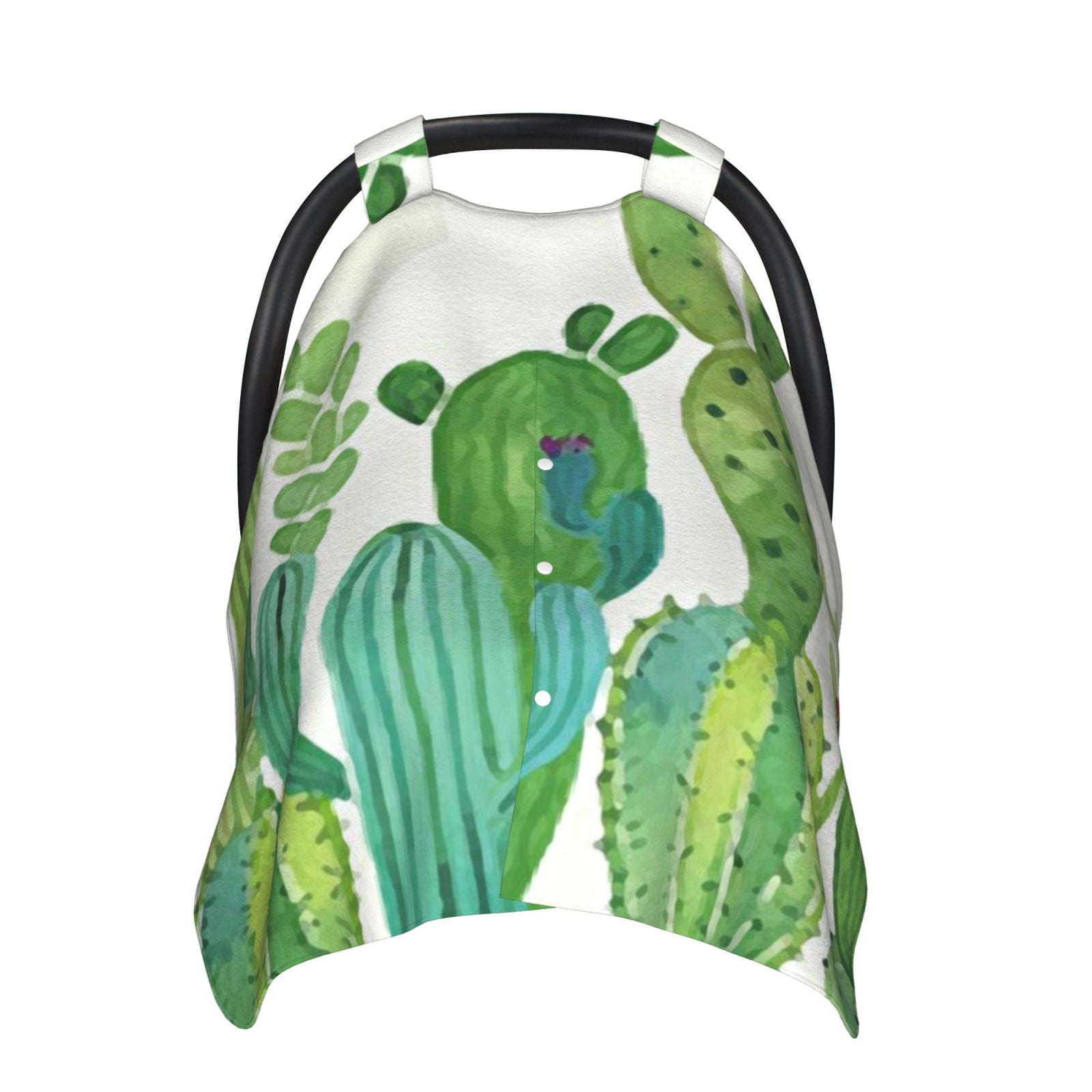 Naloa Cartoon Cactus Baby Car Seat Cover, Breathable Baby Carrier Cover, Multiuse Baby Carrier Cover & Nursing Breastfeeding Cover