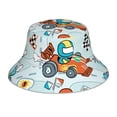 thumbnail image 1 of Naloa Cartoon Car Racing，Black and White Grid Reflective Double-Sided Bucket Hat, Sun Hat, Soft and Breathable for Gardening, Beaching, Camping, Hiking, Fishing, 1 of 9