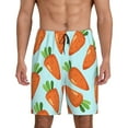 thumbnail image 1 of Naloa Cartoon Carrot Men's Short Pajama Pants, Lounge Comfort Shorts with Elasticized Waistband and Side Pockets - Medium, 1 of 9