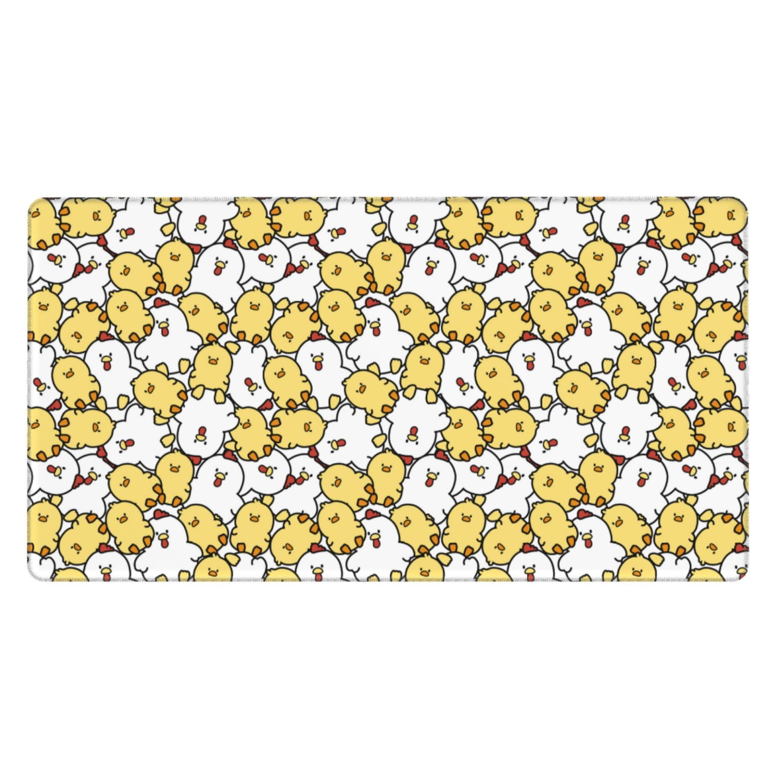 Naloa Cartoon Chicken Gaming Mouse Pad Large Mouse Mat Long Extended Desk Pad Non-Slip Rubber Mice Pads Stitched Edges Thin Pad (16x29.5 Inch)