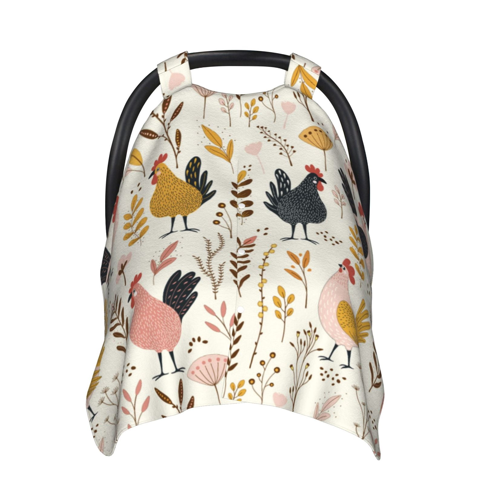 Naloa Cartoon Chickens Baby Car Seat Cover, Breathable Baby Carrier Cover, Multiuse Baby Carrier Cover & Nursing Breastfeeding Cover