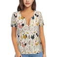 thumbnail image 1 of Naloa Cartoon Chickens Print T-Shirts Short Sleeve V Neck Tees for Women Fashion Tops Trendy Lightweight Soft Casual Summer Outfits Clothes, 1 of 5