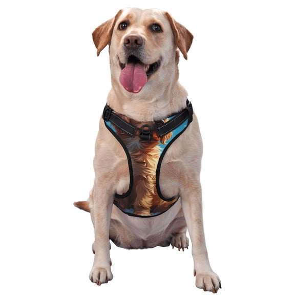 Naloa Cartoon Cloud Puppy Pet Harness Vest with Traction Rope, Adjustable No-Choke Dog Vest for Outdoor, Walking - X-Large