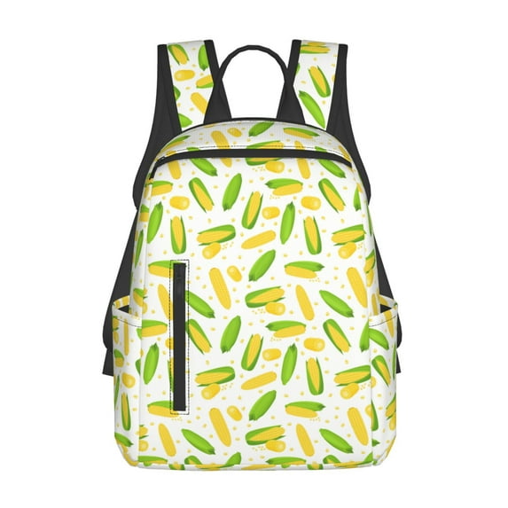 Naloa Cartoon Corn Print Lightweight DayBackpack Suitable for school, work, shopping, travel, etc.