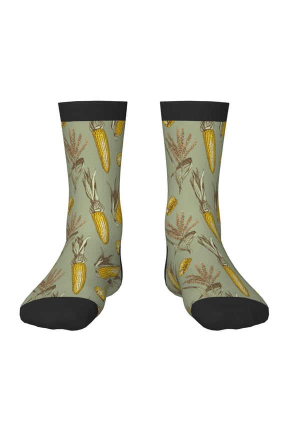 Cartoon Corn and Wheat Kids Socks Unisex Kids and Toddlers' Crew Socks, ,1 Pairs