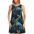 thumbnail image 1 of Naloa Cartoon Dinosaur Print Women's Summer Spring Casual Beach Sundress,Vacation Sleeveless Tank Crewneck Loose Dresses, 1 of 7