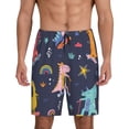 thumbnail image 1 of Naloa Cartoon Dinosaur Scooter Sport Blue Men's Short Pajama Pants, Lounge Comfort Shorts with Elasticized Waistband and Side Pockets - 4X-Large, 1 of 9