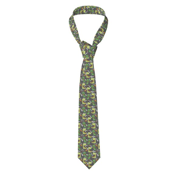 Naloa Cartoon Dinosaurs (2) Print Solid Color Tie Formal Necktie for Men，Suitable for business, daily life, work