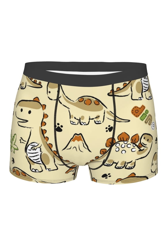 Cartoon Dinosaurs Print Mens Underwear - Boxers for Men, Classic Briefs for Men