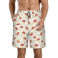 thumbnail image 1 of Naloa Cartoon Flat Mushrooms Men's Beach Shorts, Surfing shorts, Swim trunks, Quick Dry Swim Trunks for Surfing Beach Fun - Large, 1 of 9