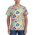 thumbnail image 1 of Naloa Cartoon Flowers Men's T-Shirt Sport T-shirt Men's Basic Tee Casual Men's Shirt, Round Neck, Short Sleeves - X-Large, 1 of 5
