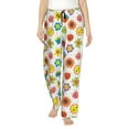thumbnail image 1 of Naloa Cartoon Flowers Print Women’s Ultra-Soft Comfy Pajama Lounge Pants with Pockets & Drawstring, 1 of 8