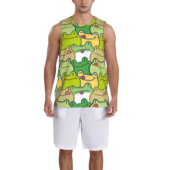 Naloa Cartoon Frog Basketball Jersey Reversible Men's Mesh Athletic Sports Shirts Training Practice S-4XL3X-Large