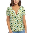 thumbnail image 1 of Naloa Cartoon Fruit Print T-Shirts Short Sleeve V Neck Tees for Women Fashion Tops Trendy Lightweight Soft Casual Summer Outfits Clothes, 1 of 5