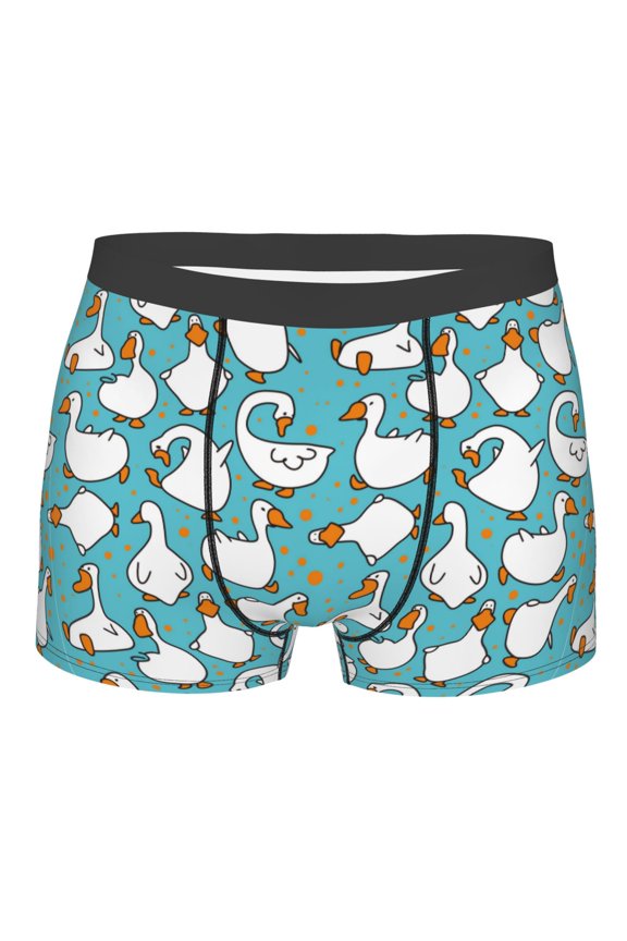 Cartoon Funny Goose Print Mens Underwear - Boxers for Men, Classic Briefs for Men