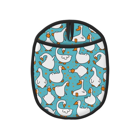 Naloa Cartoon Funny Goose Silicone Pot Holders, Oven Mitts Heat Resistant Hot Pads, Non Slip Pot Holder for Kitchen Baking and Cooking 9.4 x 7.5 Inches