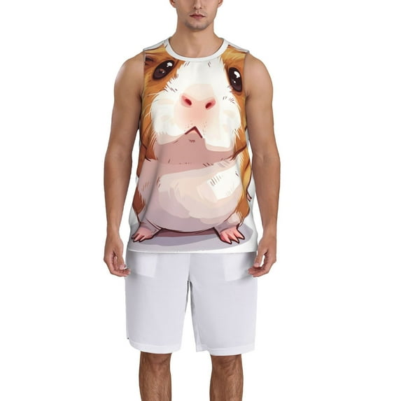 Naloa Cartoon Guinea Pig Basketball Jersey Reversible Men's Mesh Athletic Sports Shirts Training Practice S-4XLMedium