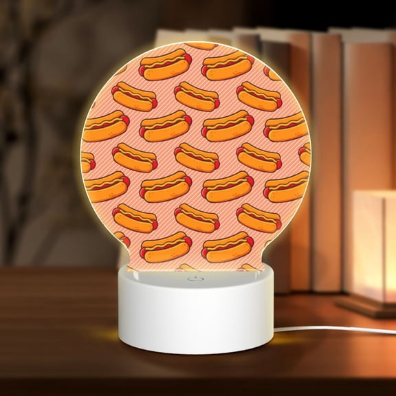 Naloa Cartoon Hot Dog Acrylic LED Night Light Custom LED Lights Personalized Nightlight Customized Gifts for Family Couples Friends