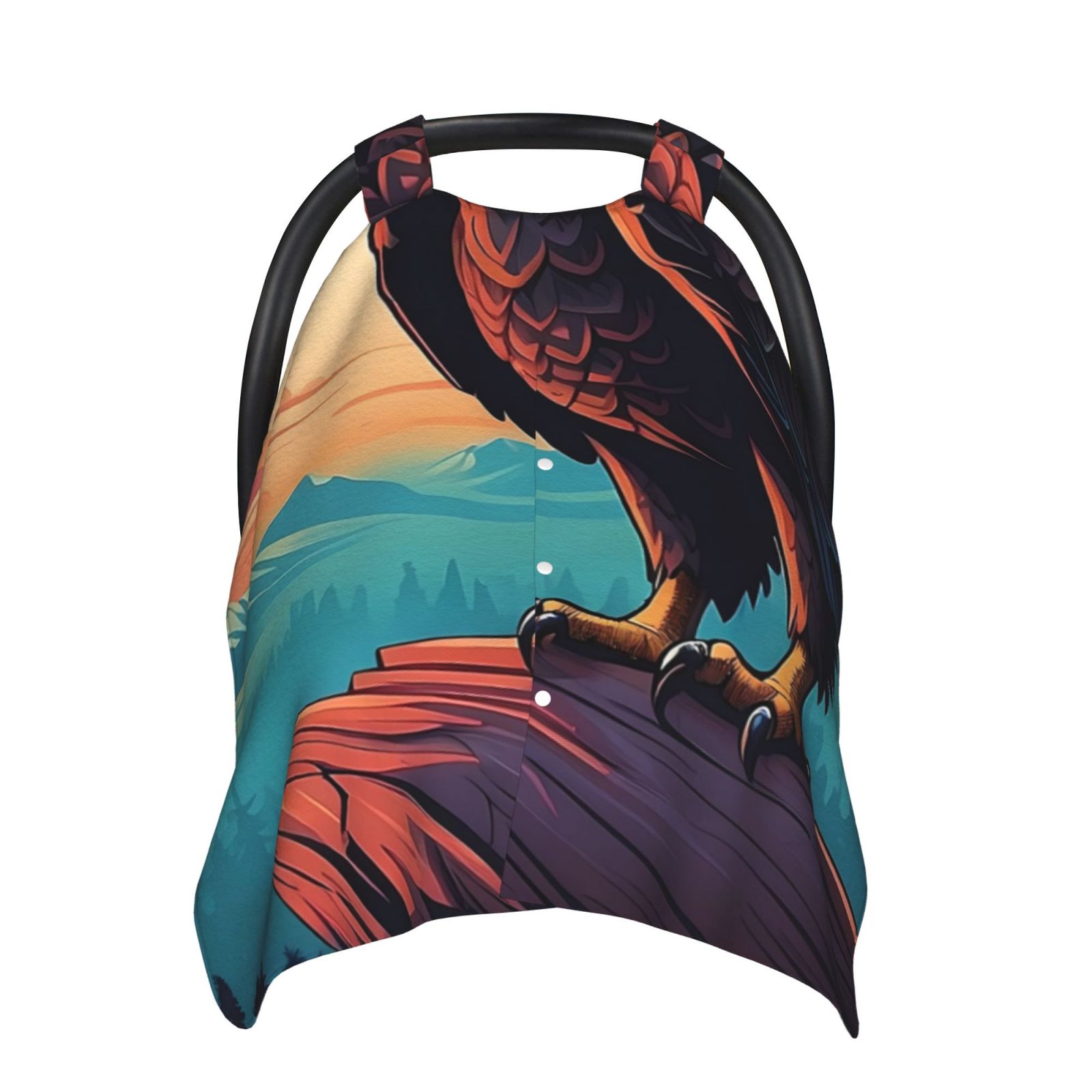 Naloa Cartoon Iceberg Bald Eagle Baby Car Seat Cover, Breathable Baby Carrier Cover, Multiuse Baby Carrier Cover & Nursing Breastfeeding Cover