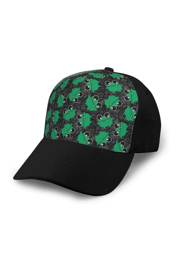Cartoon Kawaii Frogs Adult adjustable Print Baseball Hat, Patchwork curved brim baseball capfor Men and Women, One Size