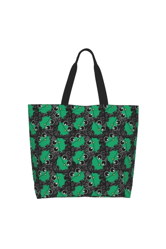 Cartoon Kawaii Frogs Tote Bag for Women Large Capacity Shoulder Bag for College Work Travel Shopping