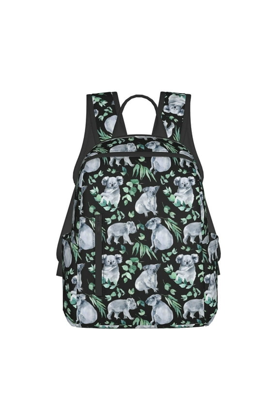 Cartoon Koala Bear Print Lightweight DayBackpack Suitable for school, work, shopping, travel, etc.