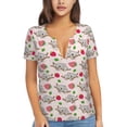 thumbnail image 1 of Naloa Cartoon Koala Bear Print T-Shirts Short Sleeve V Neck Tees for Women Fashion Tops Trendy Lightweight Soft Casual Summer Outfits Clothes, 1 of 5