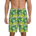 thumbnail image 1 of Naloa Cartoon Koala Bear and Leaf Men's Short Pajama Pants, Lounge Comfort Shorts with Elasticized Waistband and Side Pockets - Large, 1 of 9