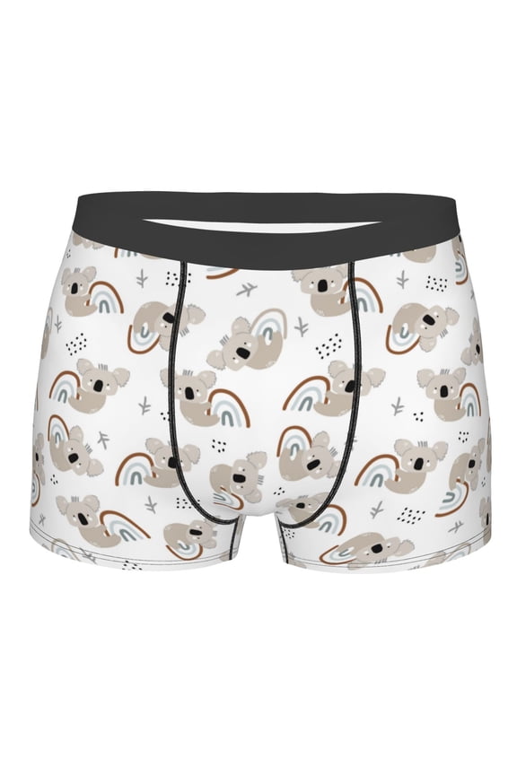 Cartoon Koala Print Mens Underwear - Boxers for Men, Classic Briefs for Men
