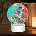 thumbnail image 1 of Naloa Cartoon Map Of Europe Acrylic LED Night Light Custom LED Lights Personalized Nightlight Customized Gifts for Family Couples Friends, 1 of 9