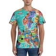 thumbnail image 1 of Naloa Cartoon Map Of Europe Men's T-Shirt Sport T-shirt Men's Basic Tee Casual Men's Shirt, Round Neck, Short Sleeves - XX-Large, 1 of 5