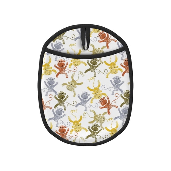 Naloa Cartoon Monkey Silicone Pot Holders, Oven Mitts Heat Resistant Hot Pads, Non Slip Pot Holder for Kitchen Baking and Cooking 9.4 x 7.5 Inches