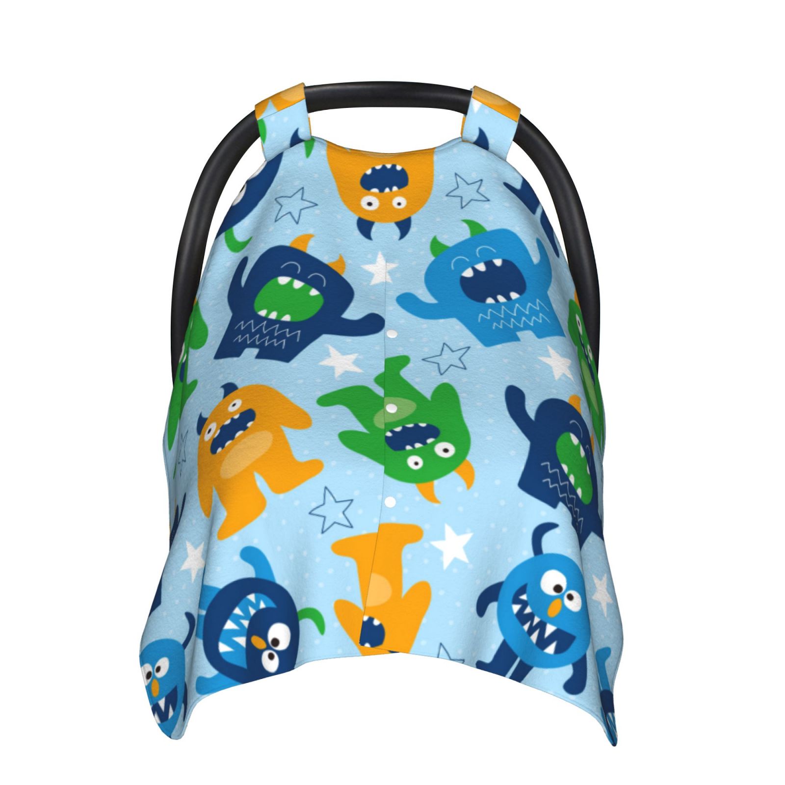 Naloa Cartoon Monster Baby Car Seat Cover, Breathable Baby Carrier Cover, Multiuse Baby Carrier Cover & Nursing Breastfeeding Cover
