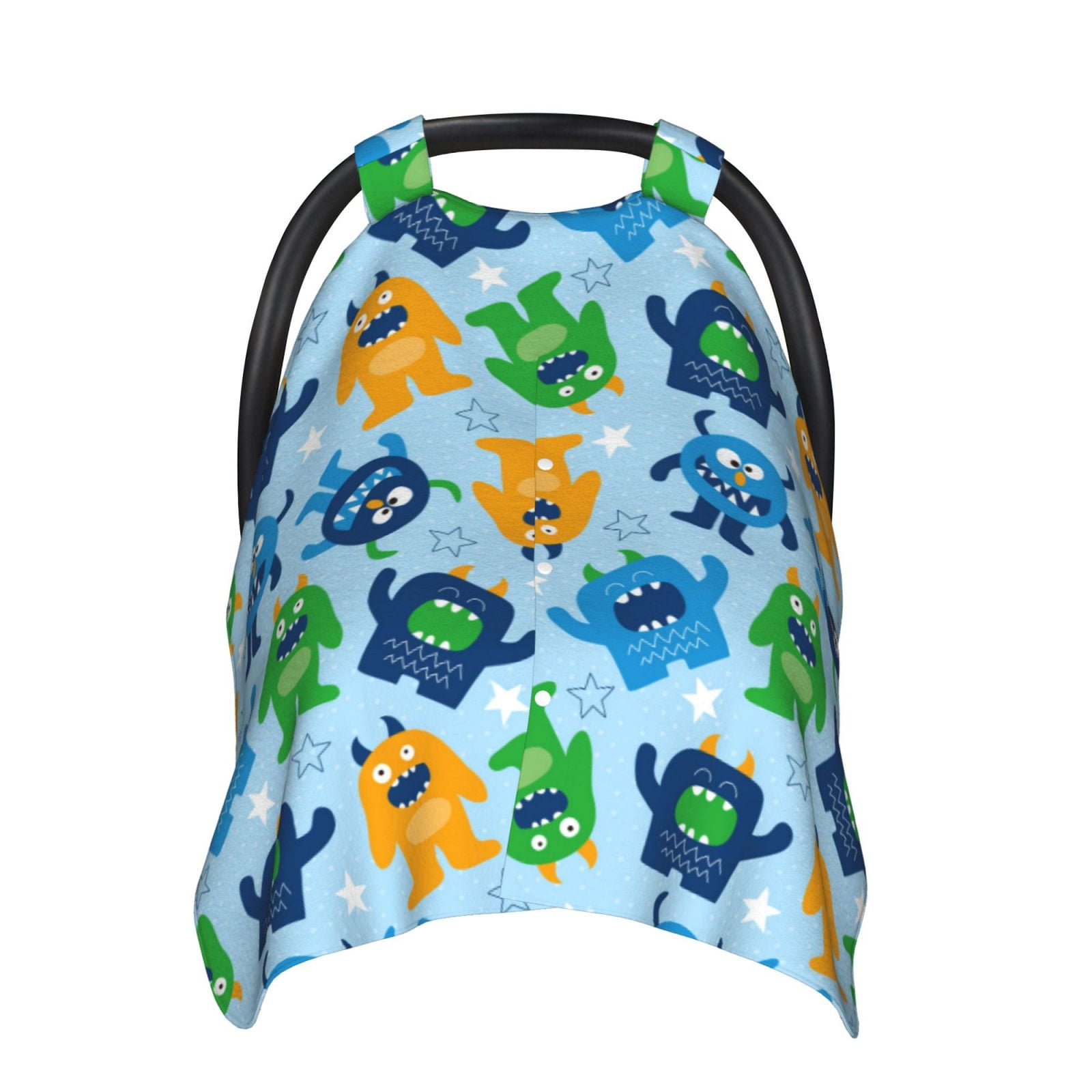 Naloa Cartoon Monster Baby Car Seat Cover, Breathable Baby Carrier Cover, Multiuse Baby Carrier Cover & Nursing Breastfeeding Cover
