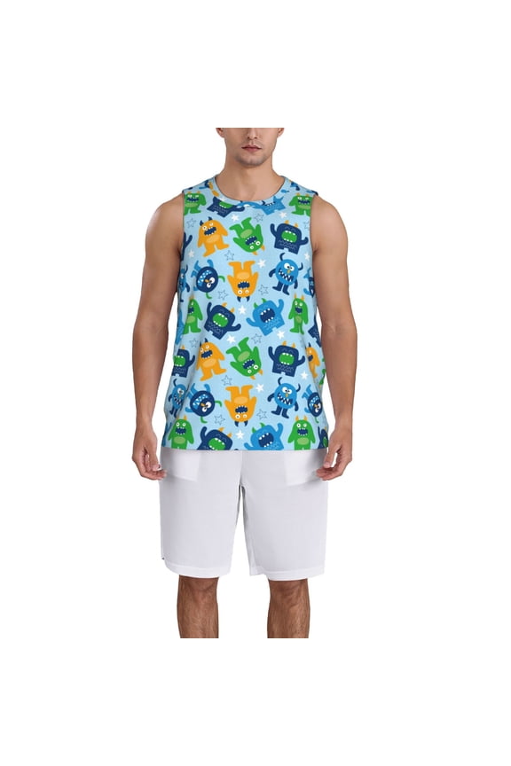 Cartoon Monster Basketball Jersey Reversible Men's Mesh Athletic Sports Shirts Training Practice S-4XL3X-Large