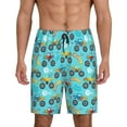 thumbnail image 1 of Naloa Cartoon Monster Truck Men's Short Pajama Pants, Lounge Comfort Shorts with Elasticized Waistband and Side Pockets - Small, 1 of 9