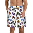 thumbnail image 1 of Naloa Cartoon Monster Trucks1 Men's Beach Shorts, Surfing shorts, Swim trunks, Quick Dry Swim Trunks for Surfing Beach Fun - Large, 1 of 9