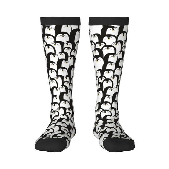 Naloa Cartoon Penguin Thigh High Socks Extra Long Stretchy Sock Women Over Knee High Opaque Stocking Daily Wear