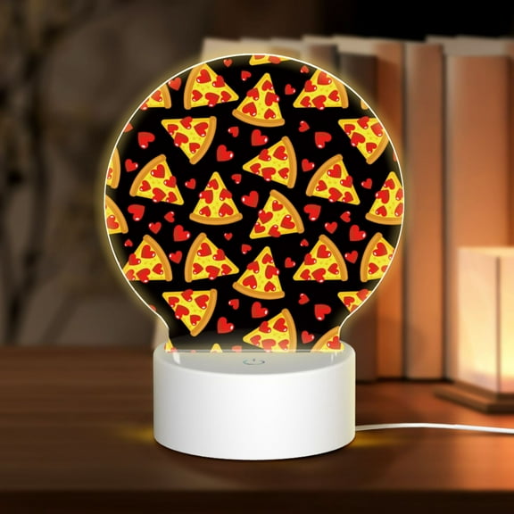 Naloa Cartoon Pizza Acrylic LED Night Light Custom LED Lights Personalized Nightlight Customized Gifts for Family Couples Friends