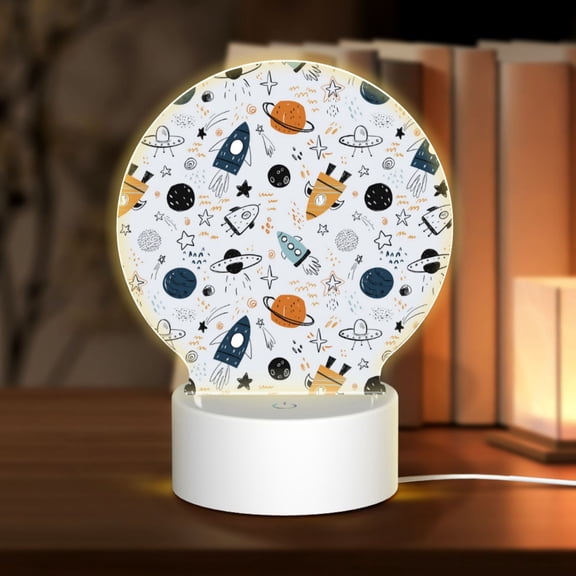 Naloa Cartoon Planets Acrylic LED Night Light Custom LED Lights Personalized Nightlight Customized Gifts for Family Couples Friends