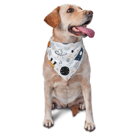 Naloa Cartoon Planets Dog Bandanas 1PC Washable Triangle Dog Scarfs Premium Durable Fabric, for Small Medium Large Dogs and Cats